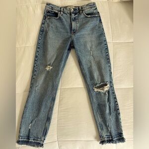 Abercrombie & Fitch X Bre Sheppard High Rise Mom Jeans Distressed Size 8